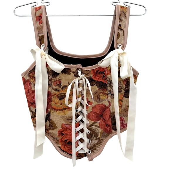 kin london Tops - Floral brocade corset